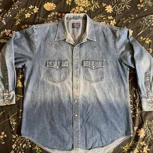 Pendleton western denim button down XL